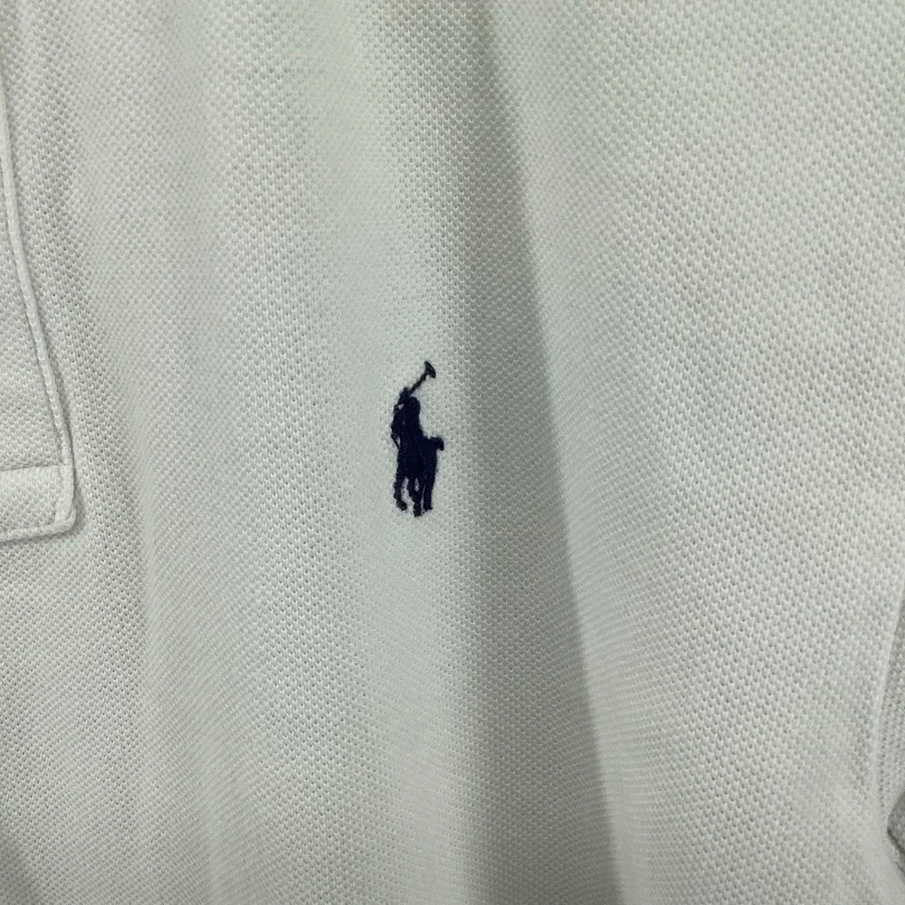 Ralph Lauren Boys White Classic Fit Short Sleeve Sport Polo Shirt Size L 14-16